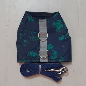 Blue and Green Dog/Cat Harness with Leash Size Small
